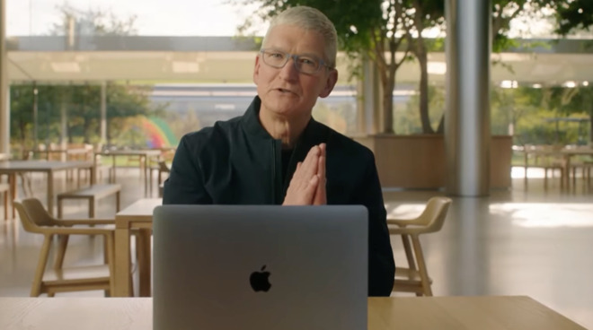 Tim Cook does use that praying gesture quite a lot.