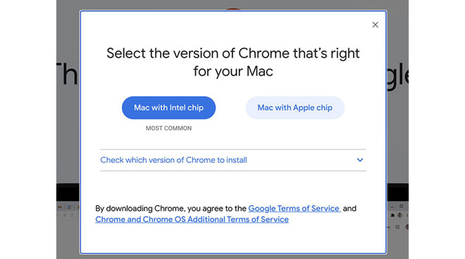 Google Chrome M1 Version