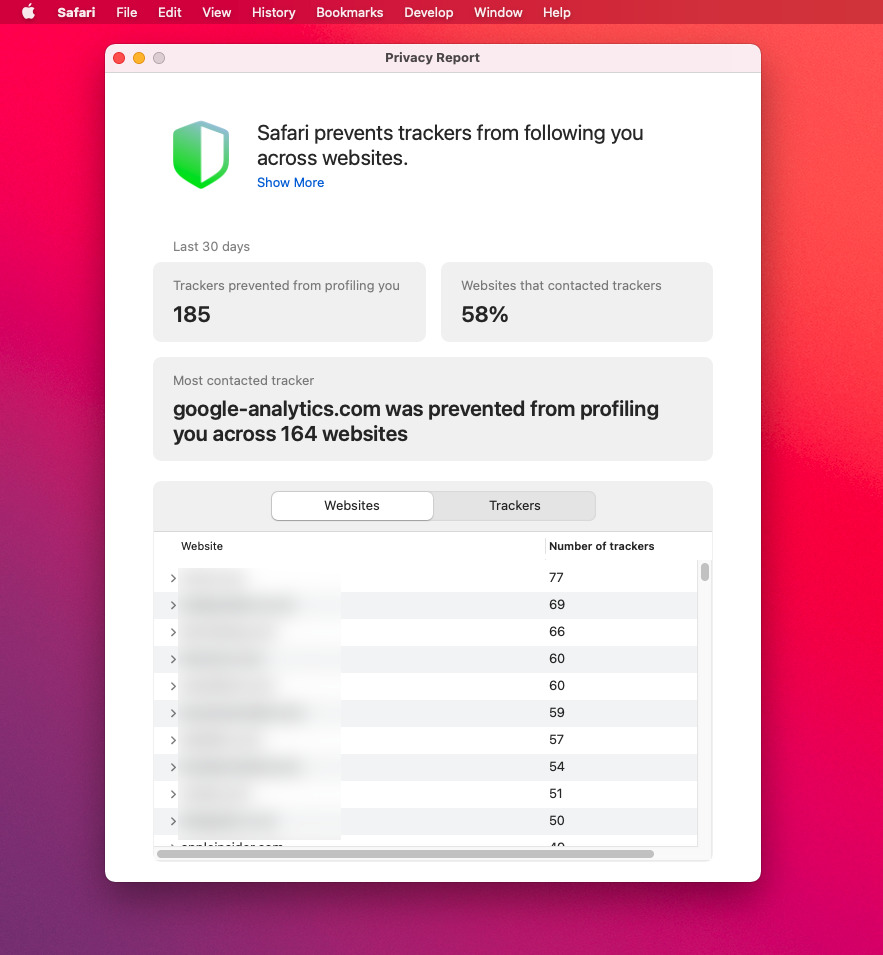 safari privacy report apple