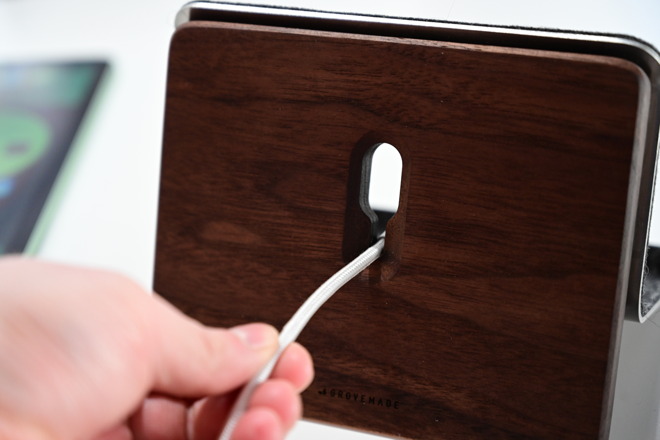 Cable management for Grovemade's iPad stand