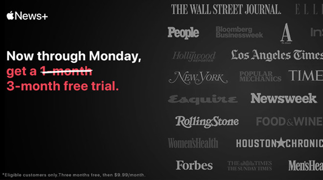 photo of Apple offering free three-month Apple News+ trial now through Monday image