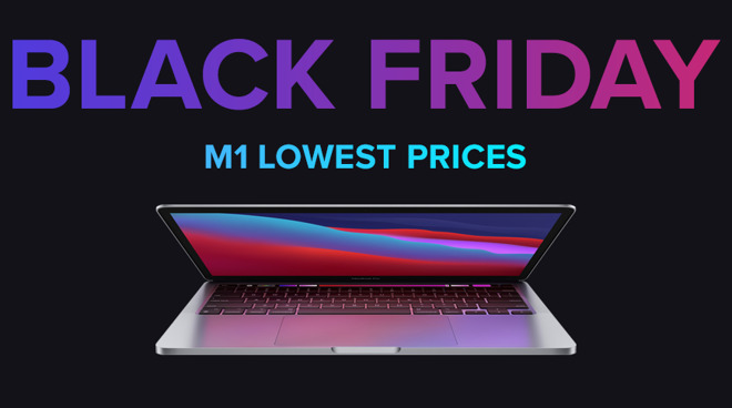 M1 MacBook Pro with Black Friday Lowest Prices message