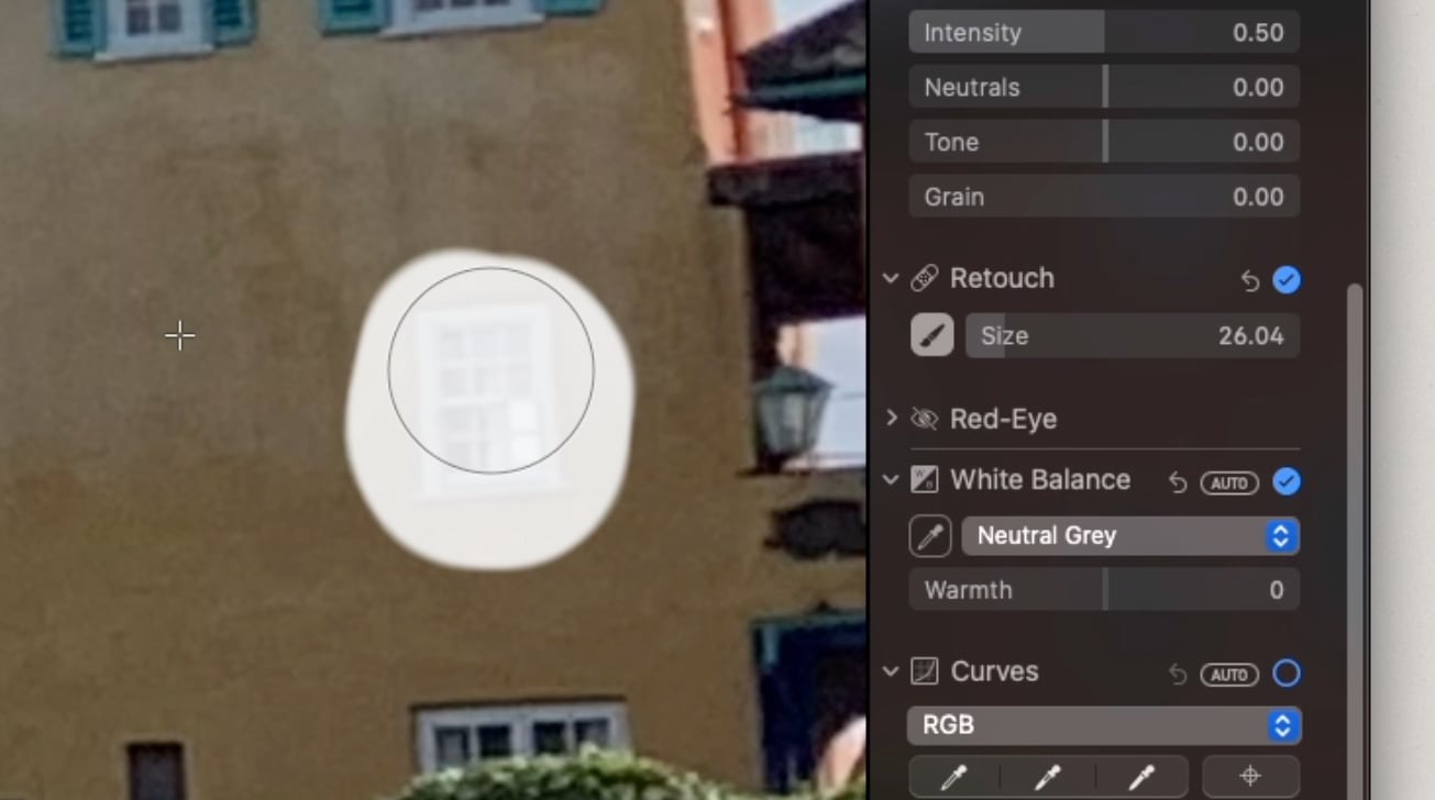 retouch tool in photos for mac