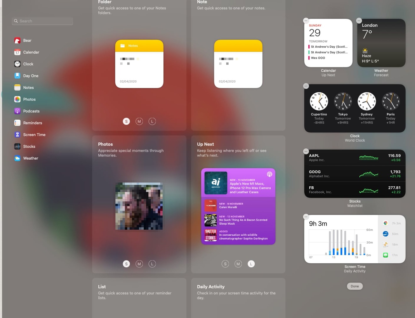 get widgets for mac