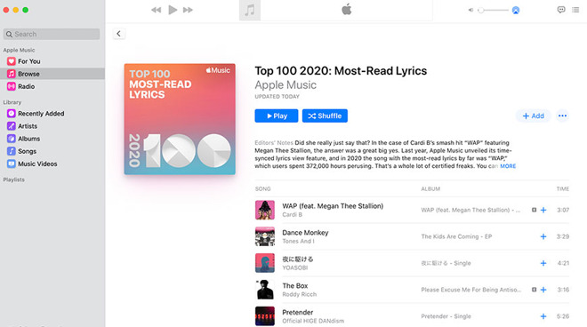 Apple Music Top Charts 2020