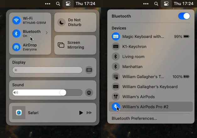 Connect to your AirPods and then select Bluetooth Preferences