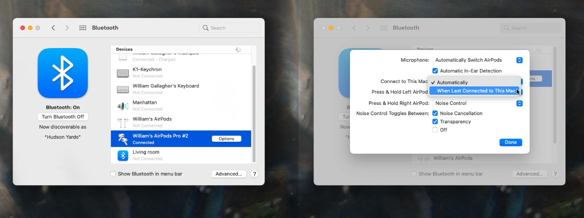 change airpod control for mac