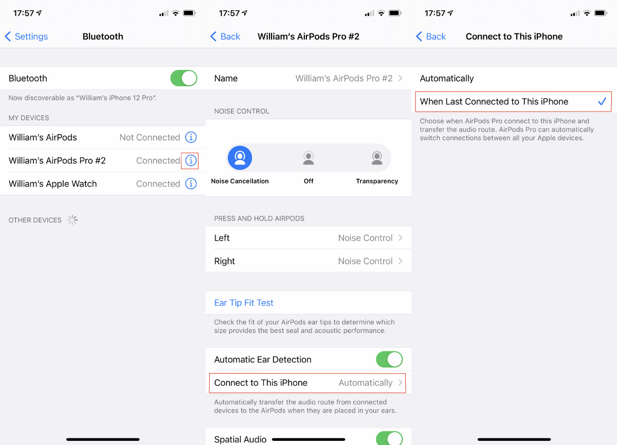 Connect to your AirPods, then tap through to their settings in Bluetooth