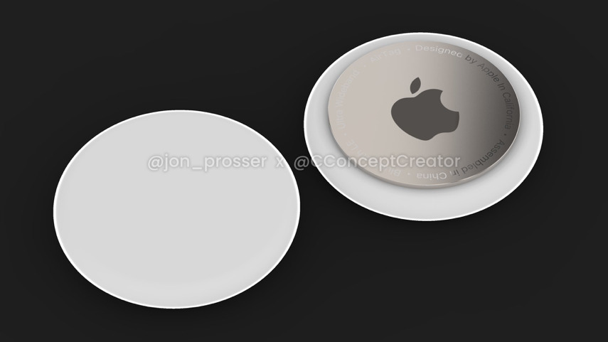 A render of Apple's AirTags [via Jon Prosser]