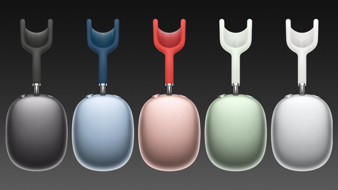 AirPods Max are available in space gray, sky blue, pink, green, and silver