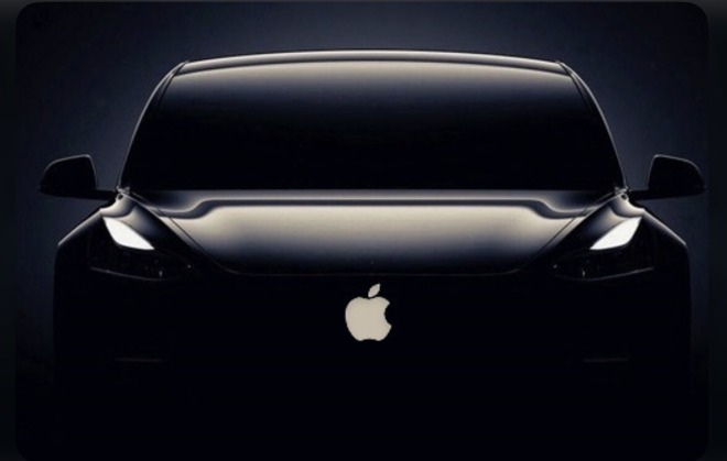 A illustration of an Apple Car.