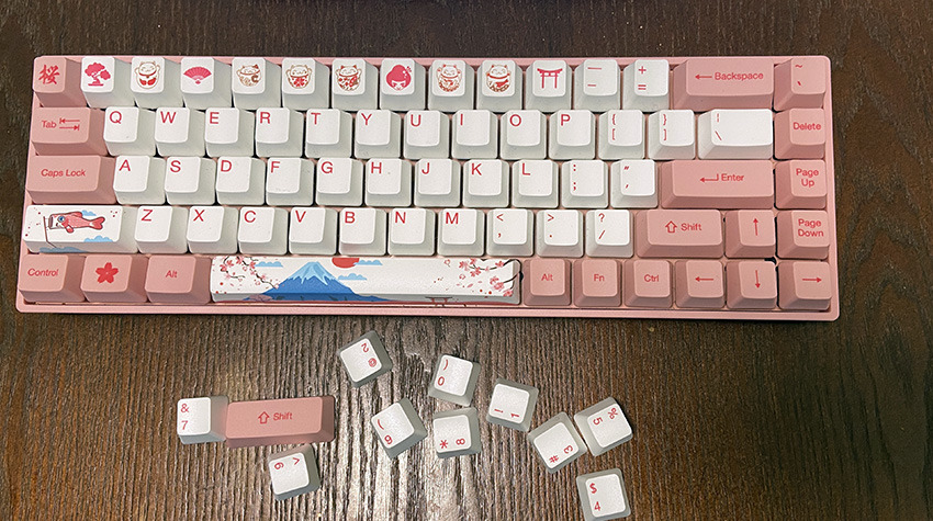 While you get some decorative keycaps, no Apple-specific key caps are included