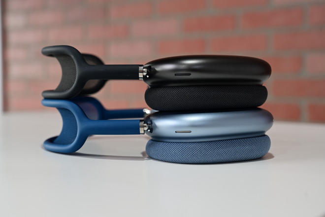 Sky Blue and Space Gray AirPods Max