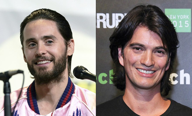 Jared Leto (L) will reportedly play former CEO Adam Neumann