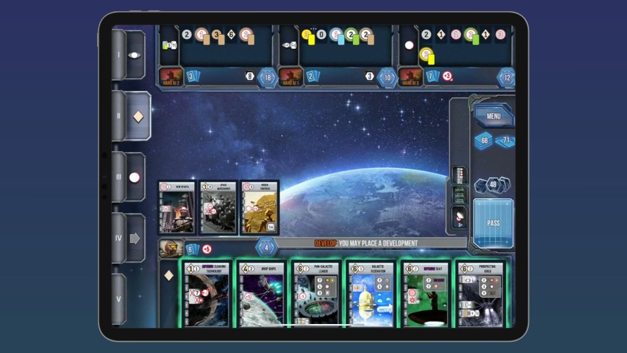 'Race for the Galaxy' is a galactic-empire-building card game for iOS