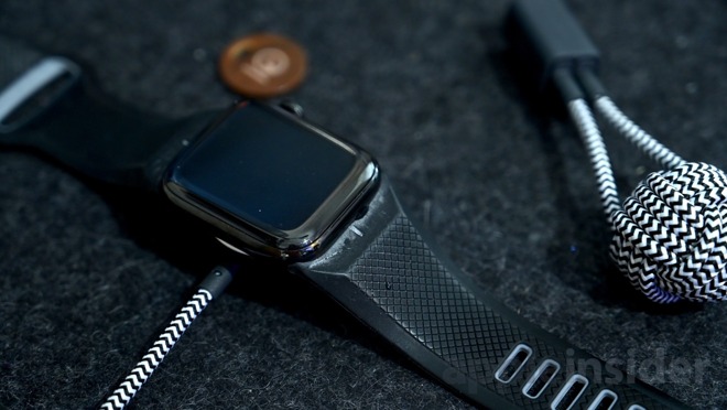 The Apple Watch uses wireless charging, but not the same as used to recharge an iPhone.