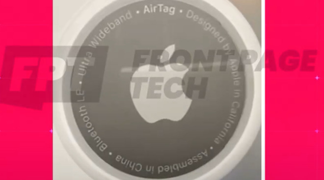 Apple 'AirTags' tracking tool final design shown in animation. Image Credit: Front Page Tech