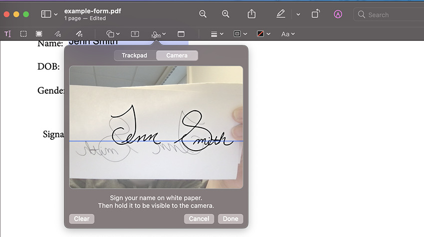 create new signature pdf mac