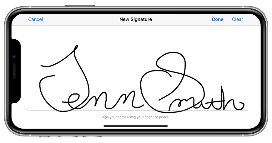 Signature create with the iPhone