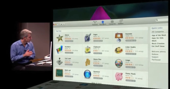 Craig Fedierghi demonstrates the Mac App Store in 2010