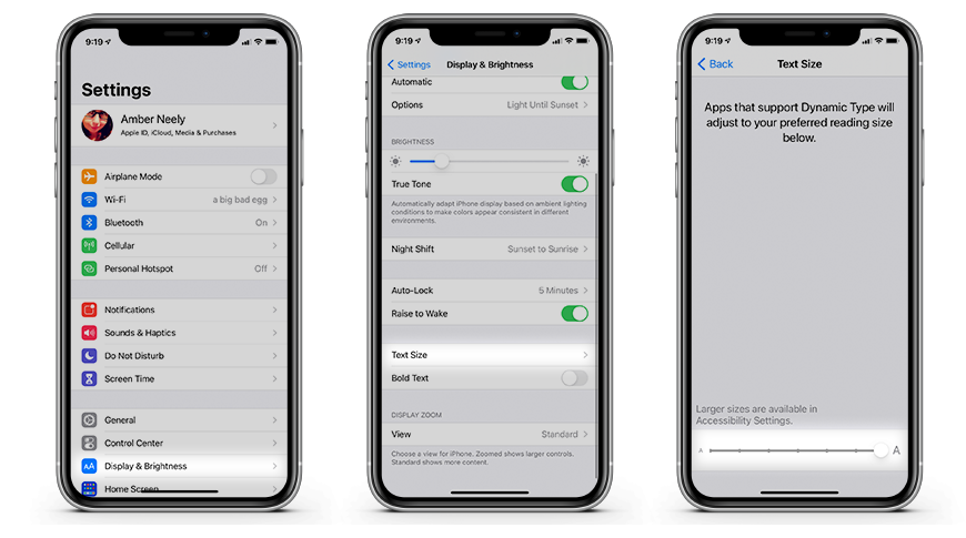 Use display and text size preferences on your iPhone, iPad, and iPod touch  - Apple Support