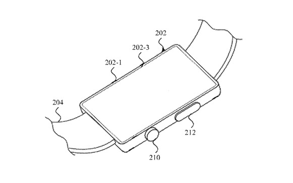 Detail from the patent showing how SMI sensors could also be used on the back of an Apple Watch