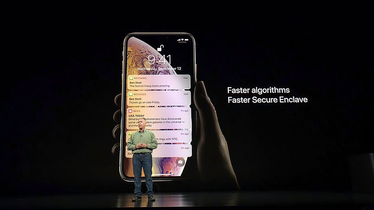 Phil Schiller introducing the A12 Bionic chip powering the iPhone XS