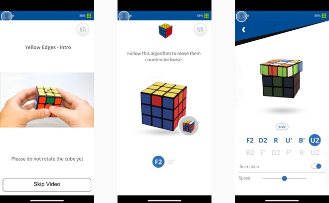 Guides are provided to learn how to solve, as well as a built-in solver if you get frustrated.