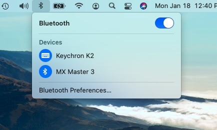You can enable Bluetooth and Wi-Fi using their respective icons in the top menu bar.
