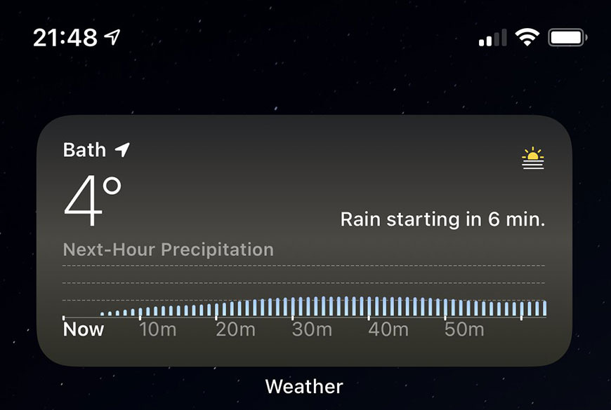 Apple brings next-hour precipitation to Weather in the UK and Ireland