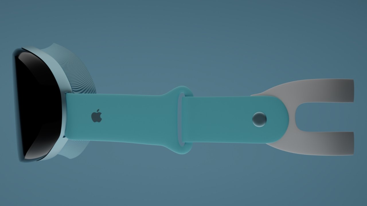 Apple VR headset side view