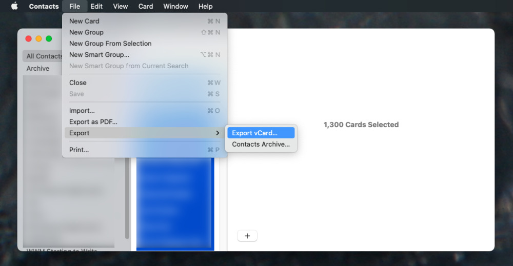 If you have a Mac, you can use Apple's Contacts app to export your data