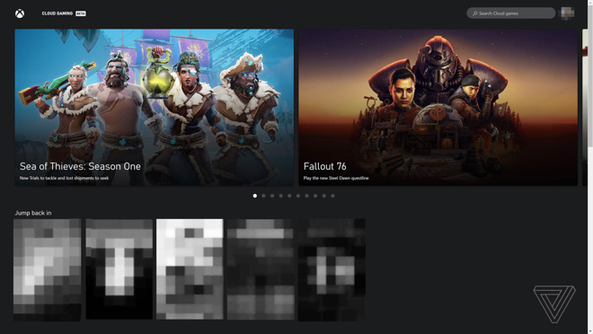 A screenshot of Microsoft's xCloud browser gaming service [via The Verge]