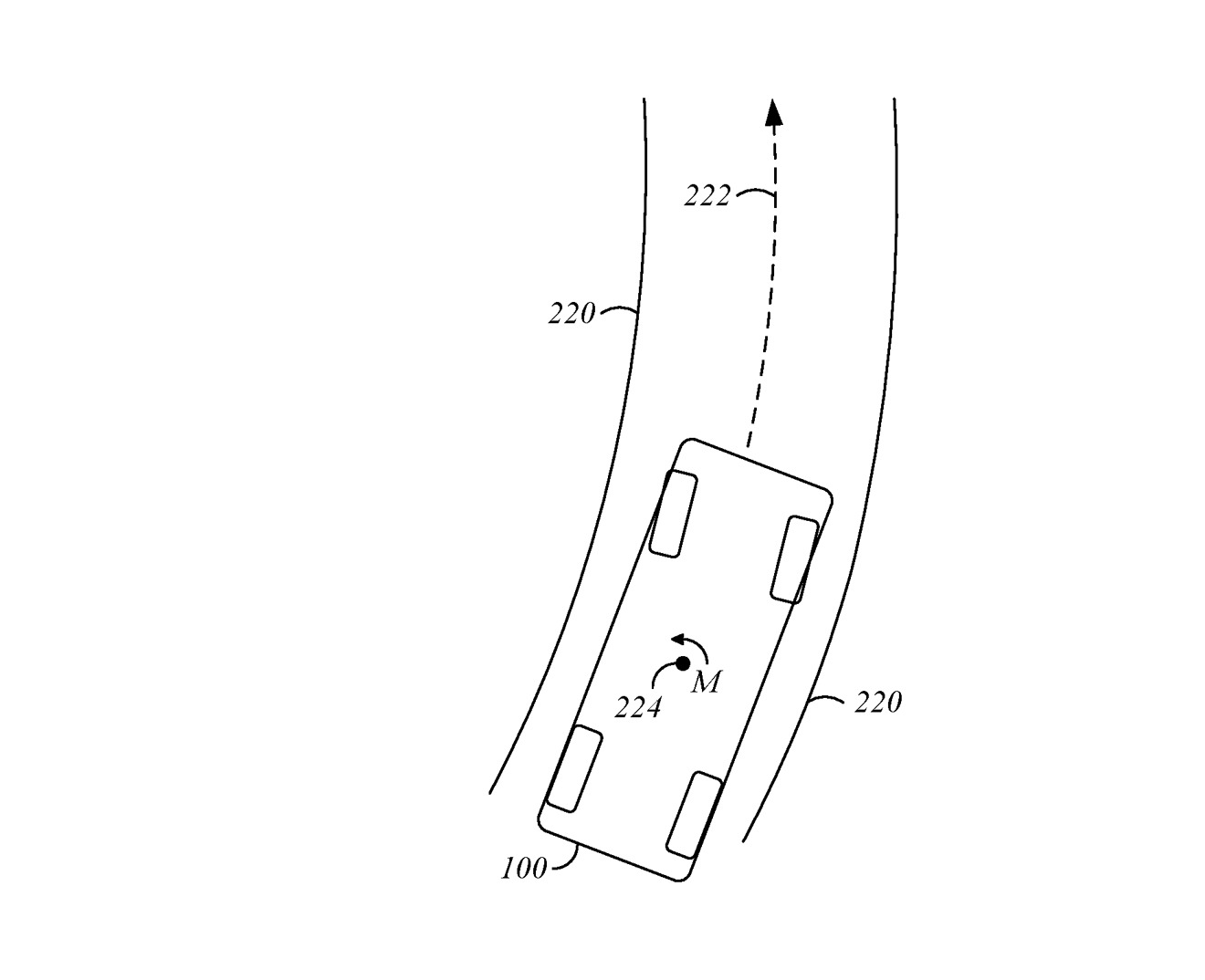 Detail from the patent showing the car detecting unstable, unintended movement