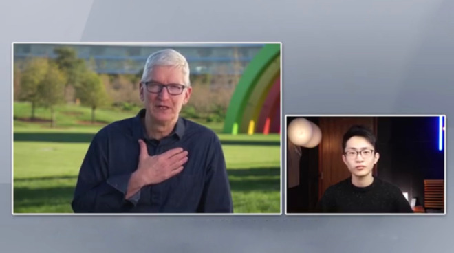 Apple CEO Tim Cook interviewed by Chinese college senior He Shijie