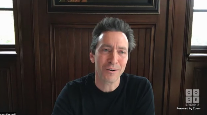 Former Apple SVP of iOS Scott Forstall during a streamed remote interview in May 2020.