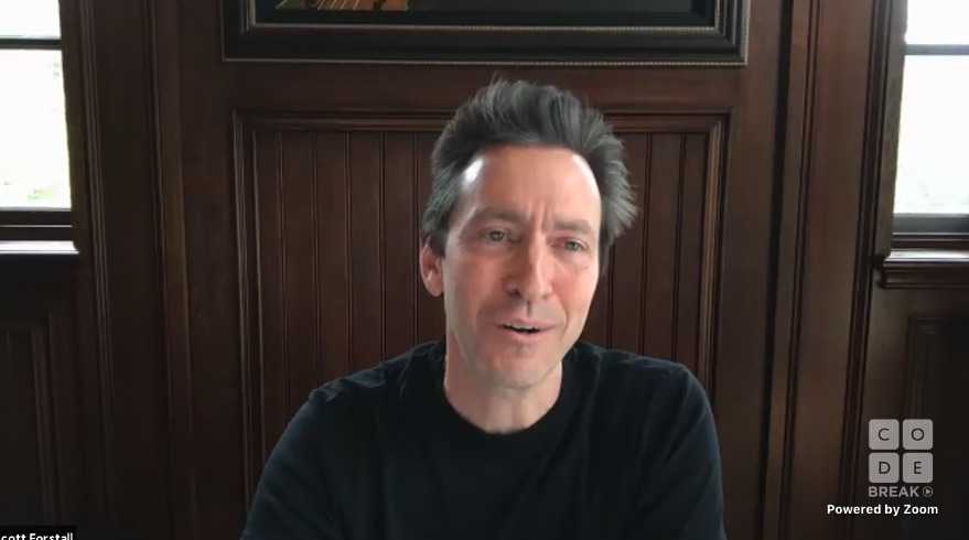 Former Apple SVP of iOS Scott Forstall during a streamed remote interview in May 2020.