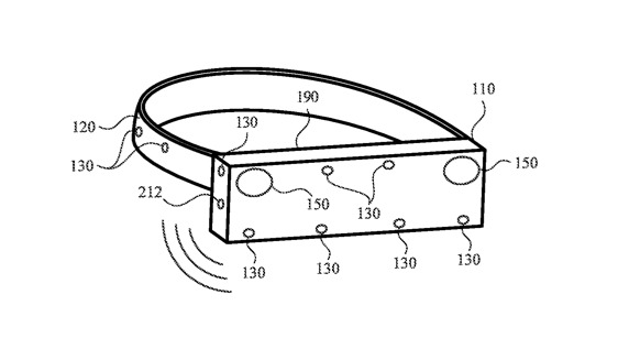 Detail from the patent showing microphones facing in different directions