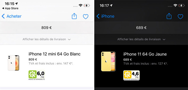 photo of Apple now displays iPhone and Mac repairability scores in France image