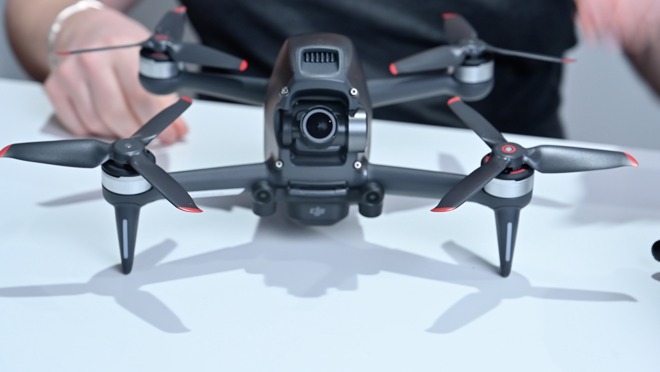 The front of the DJI FPV drone