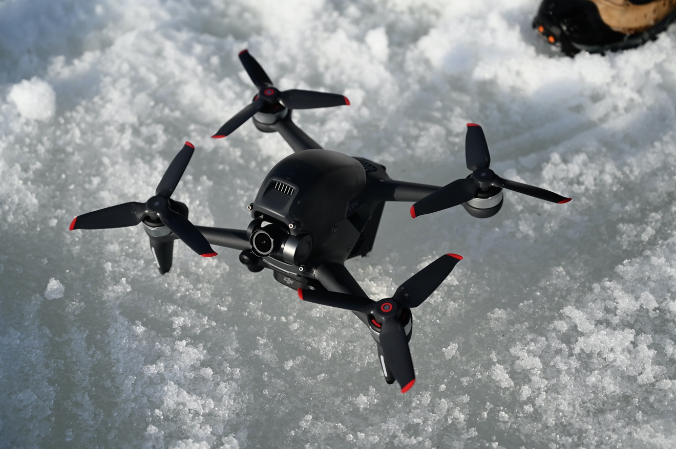 DJI FPV drone in the snow