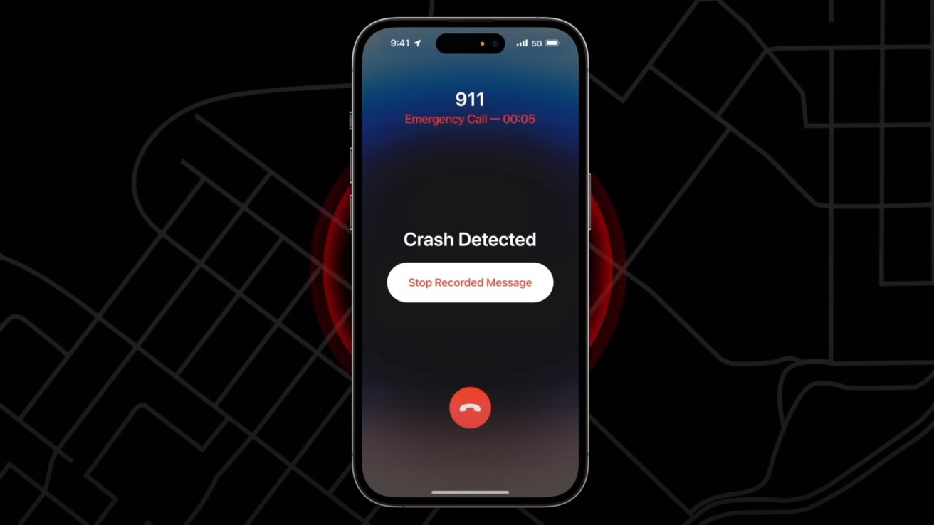 The iPhone will contact emergency services if a severe crash is detected