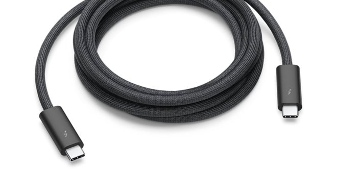 An Apple Thunderbolt 3 Pro cable