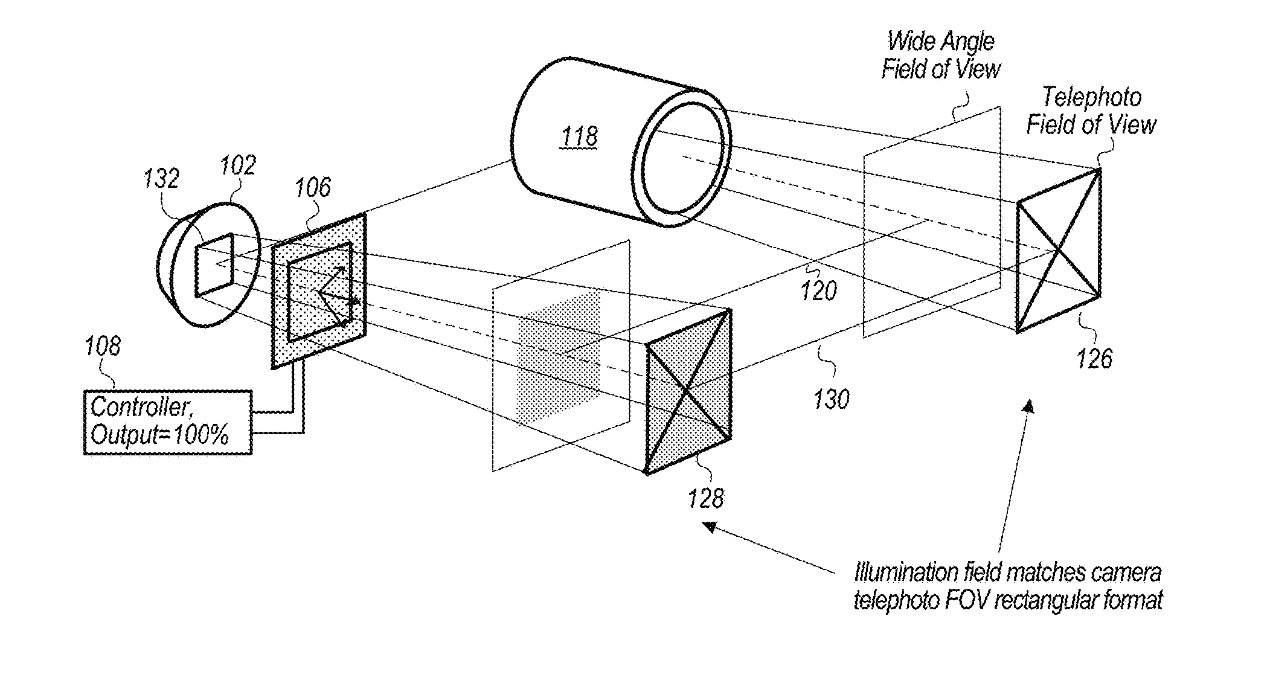 One of many arrangements of lights and diffusers illustrated in the patent