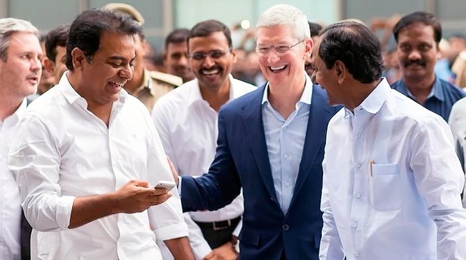 Tim Cook on a visit to India