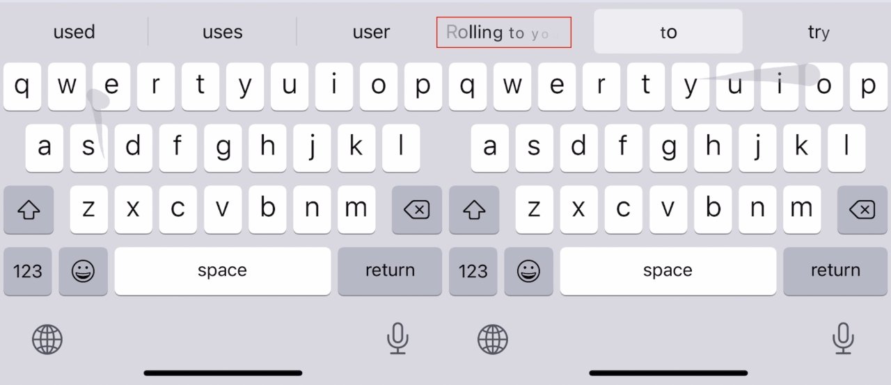 Along the way, Slide to Type will suggest what the current word should be —  and that can include your own text replacement phrases