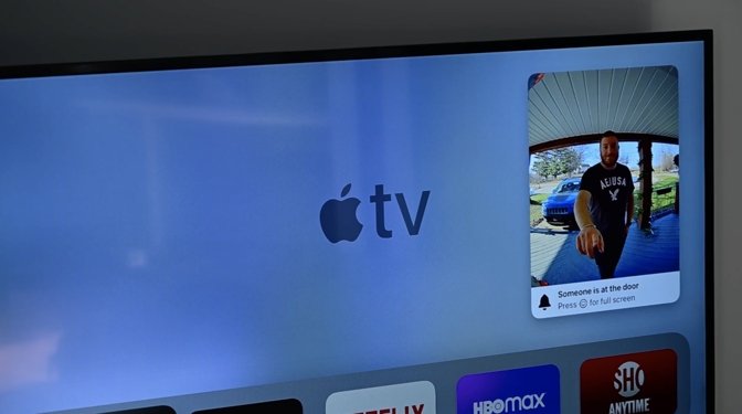 Alerts from the Circle View video doorbell on the Apple TV