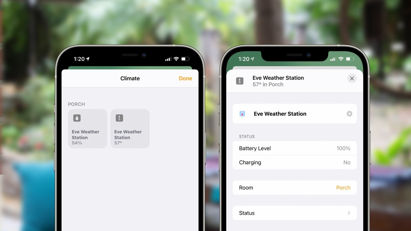 Eve Weather sensors in the Home app