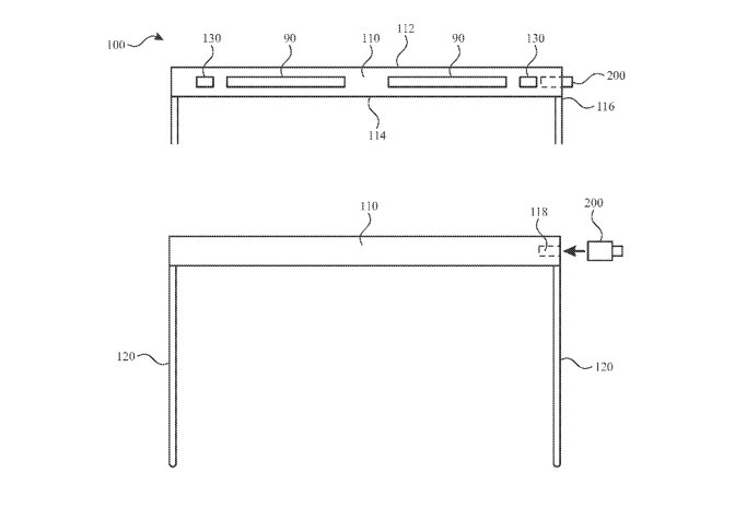 Composite of two patent drawings showing positions for a potential Digital Crown