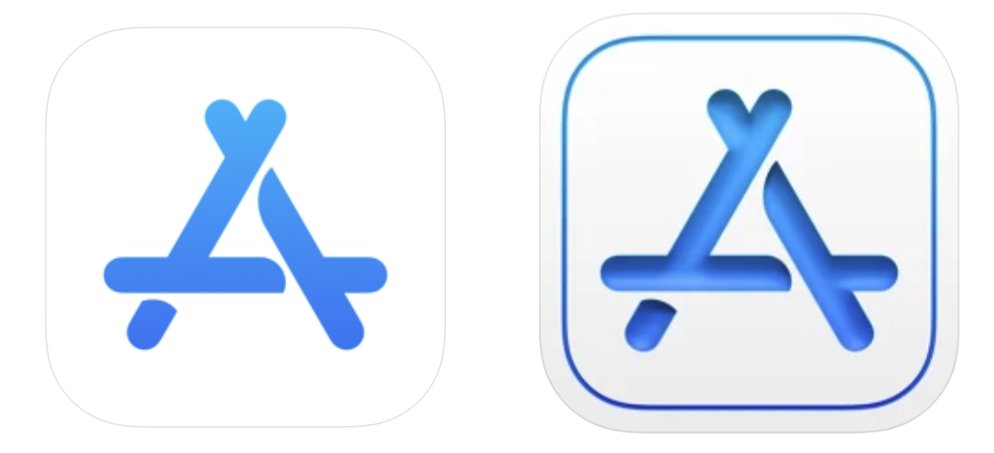 Left: the old App Store Connect icon. Right: the new